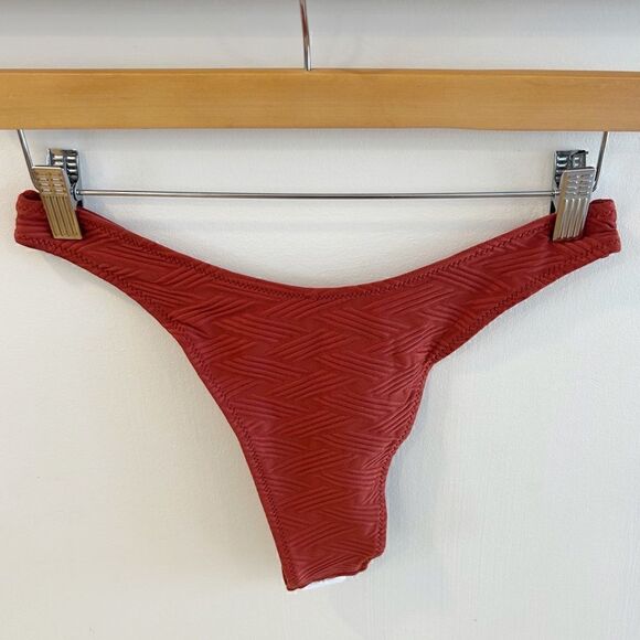Cupshe Rust Textured High Cut Bikini Bottom - Picture 2 of 3